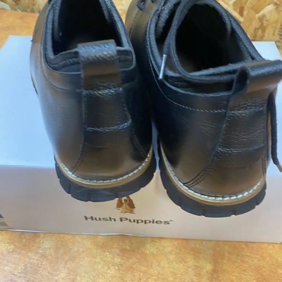 NEW Men's Hush Puppies Colby Oxford Black Leather HMV10442 007 size 9 - Picture 4 of 8